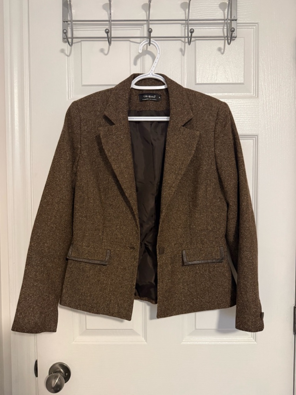 3/$20 Tribal Brown Tweed Tailored Blazer